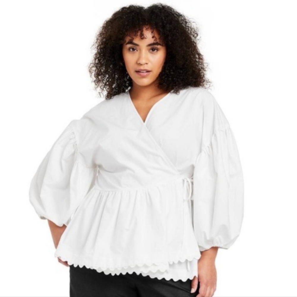 Kika Vargas for Target Scallop Edge Wrap Top